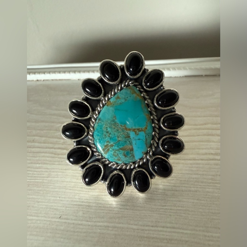 Goldie Lew Callie Ring Black Onyx & Turquoise - Picture 5 of 5